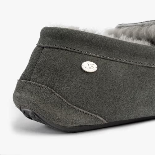 Mens Quentin Sheepskin Slipper Granite Extra Image 4